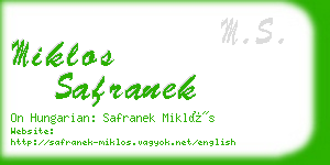 miklos safranek business card